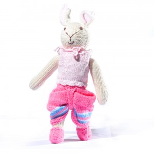 Organic Island Rabbit in Thai Outfit - pink กระต่ายน้อย ชุดไทยโจงกระเบน