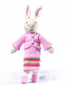 Organic Island Rabbit in Thai Outfit - Pink Stripe 
กระต่าย ในชุดไทยสีชมพู