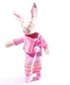 Organic Island Rabbit in Sarong Thai Outfit  -Soft Pink ตุ๊กตากระต่าย ผ้านุ่งสีชมพูอ่อน